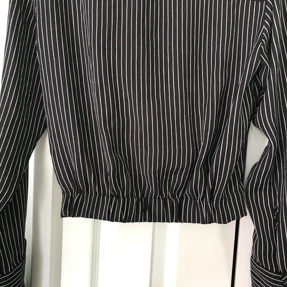 Windsor Black & White Pinstriped Blouse - Picture 7 of 10